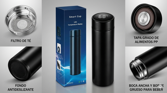 Termo Inteligente Digital con Pantalla LED y Sensor de Temperatura